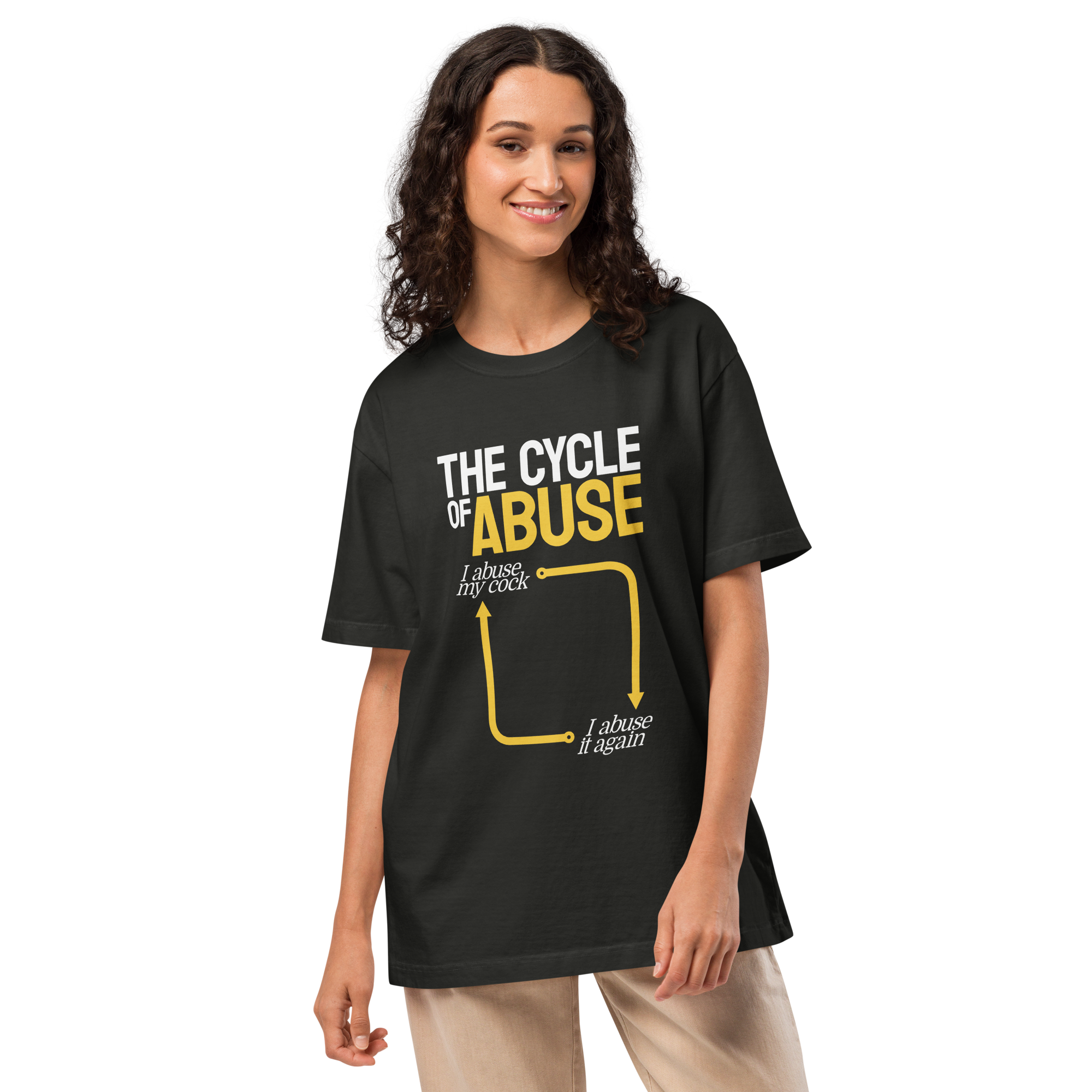 Cycle of Abuse Tee, Yellow (Oversized)